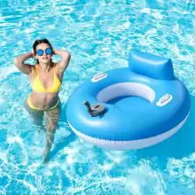 Electric Inflatable Swimming Ring & Pool Chair with Cup Holder