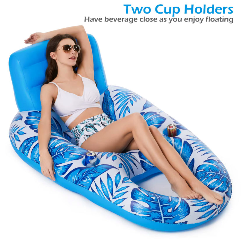 Inflatable pool floats for adults, deck chair raft, floating chair, water pool