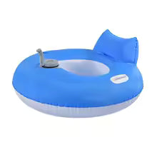 Electric Inflatable Swimming Ring & Pool Chair with Cup Holder